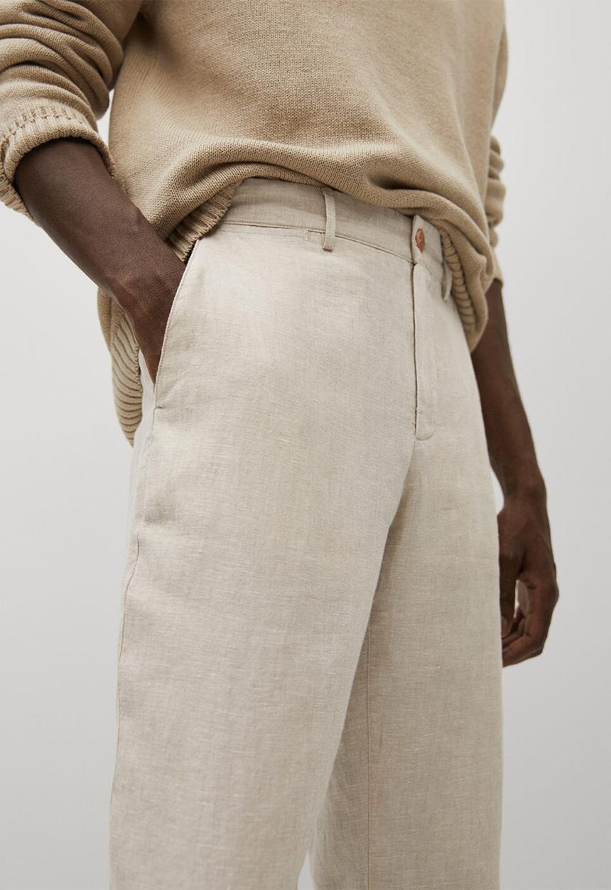 MANGO - Trousers oyster - light beige