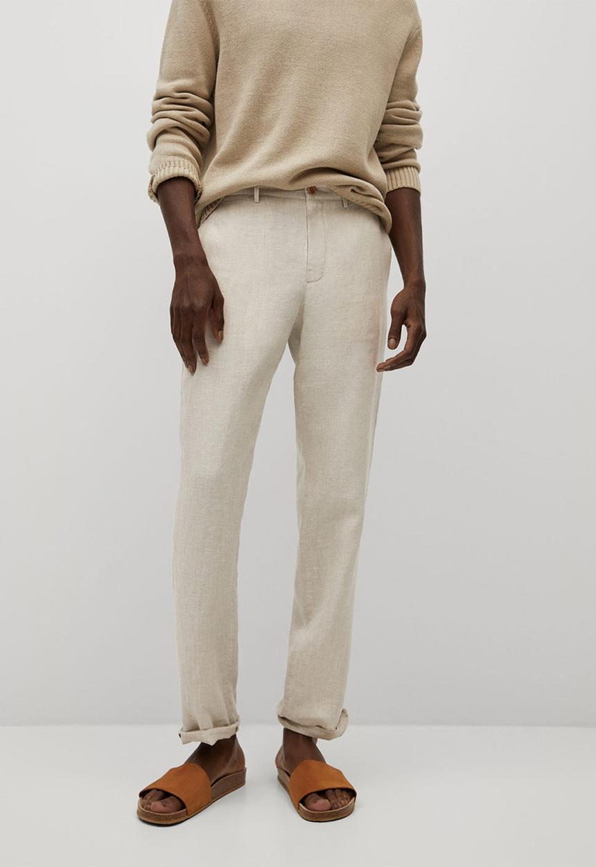 MANGO - Trousers oyster - light beige