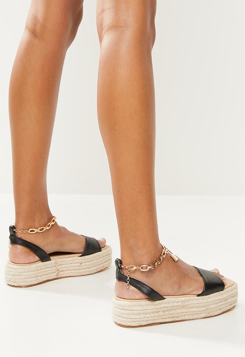 Public Desire - Dubai flatform espadrille sandal - black