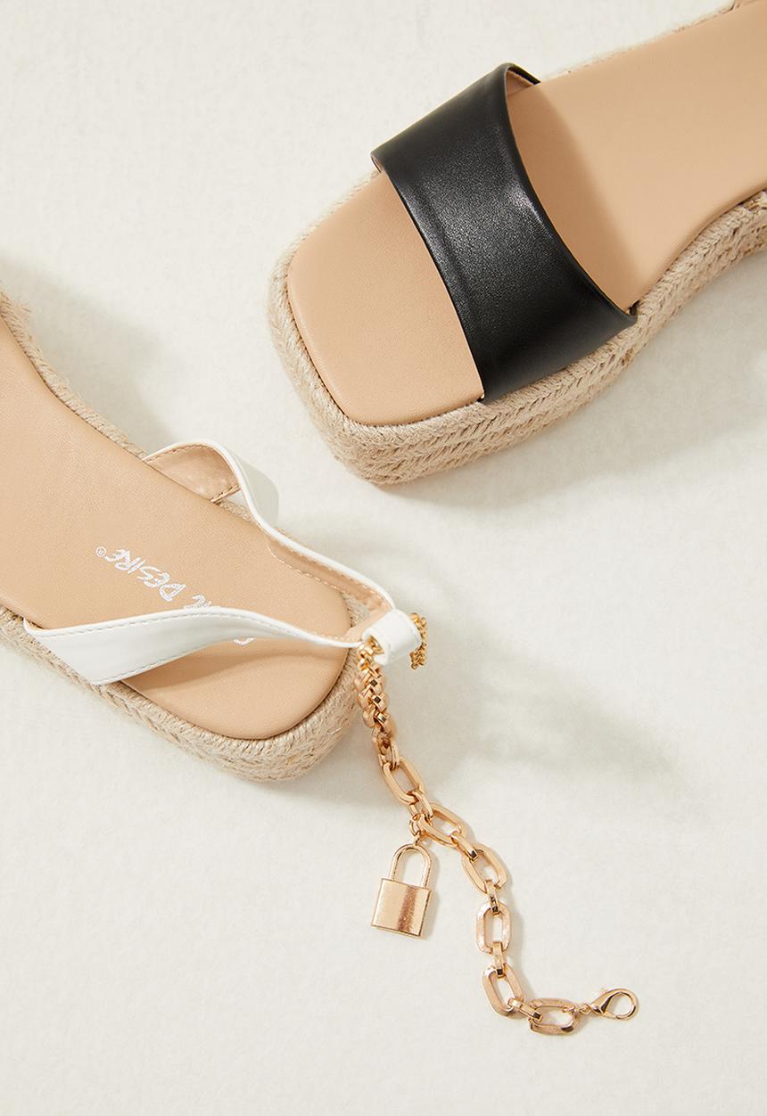 Public Desire - Dubai flatform espadrille sandal - white