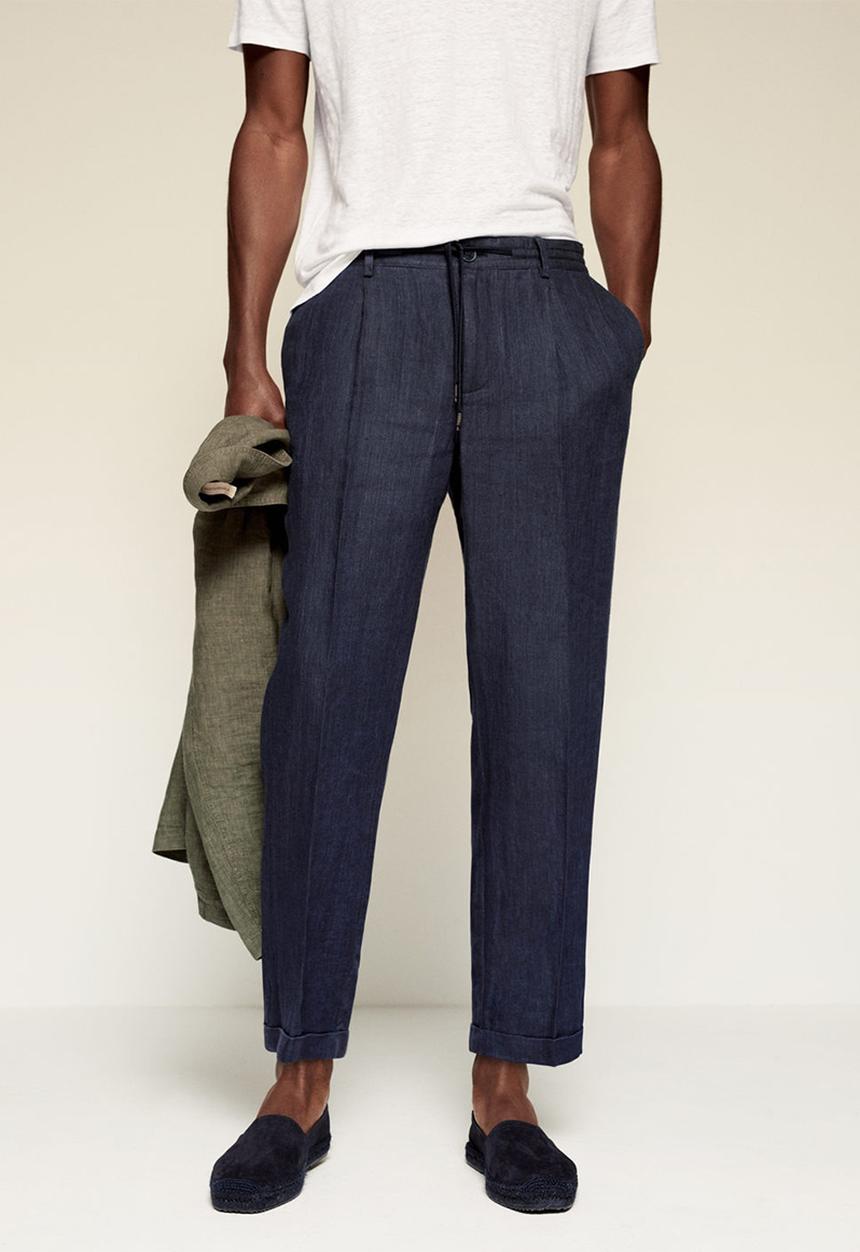 MANGO - Trousers octopus  - navy