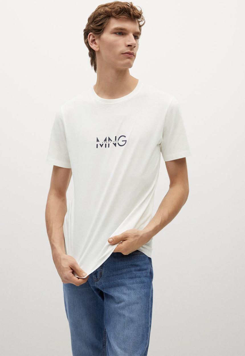 MANGO - T-shirt logohe-h - white