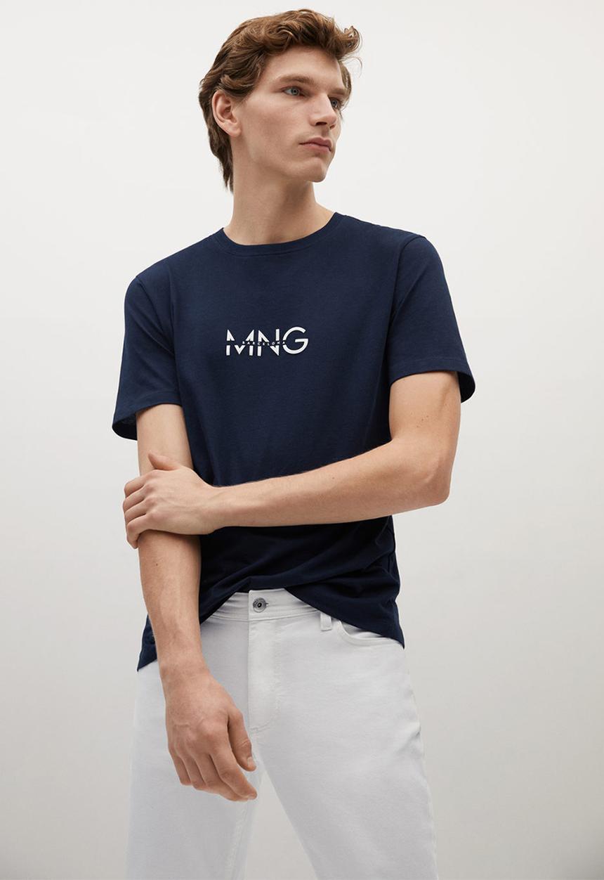 MANGO - T-shirt logohe-h - navy
