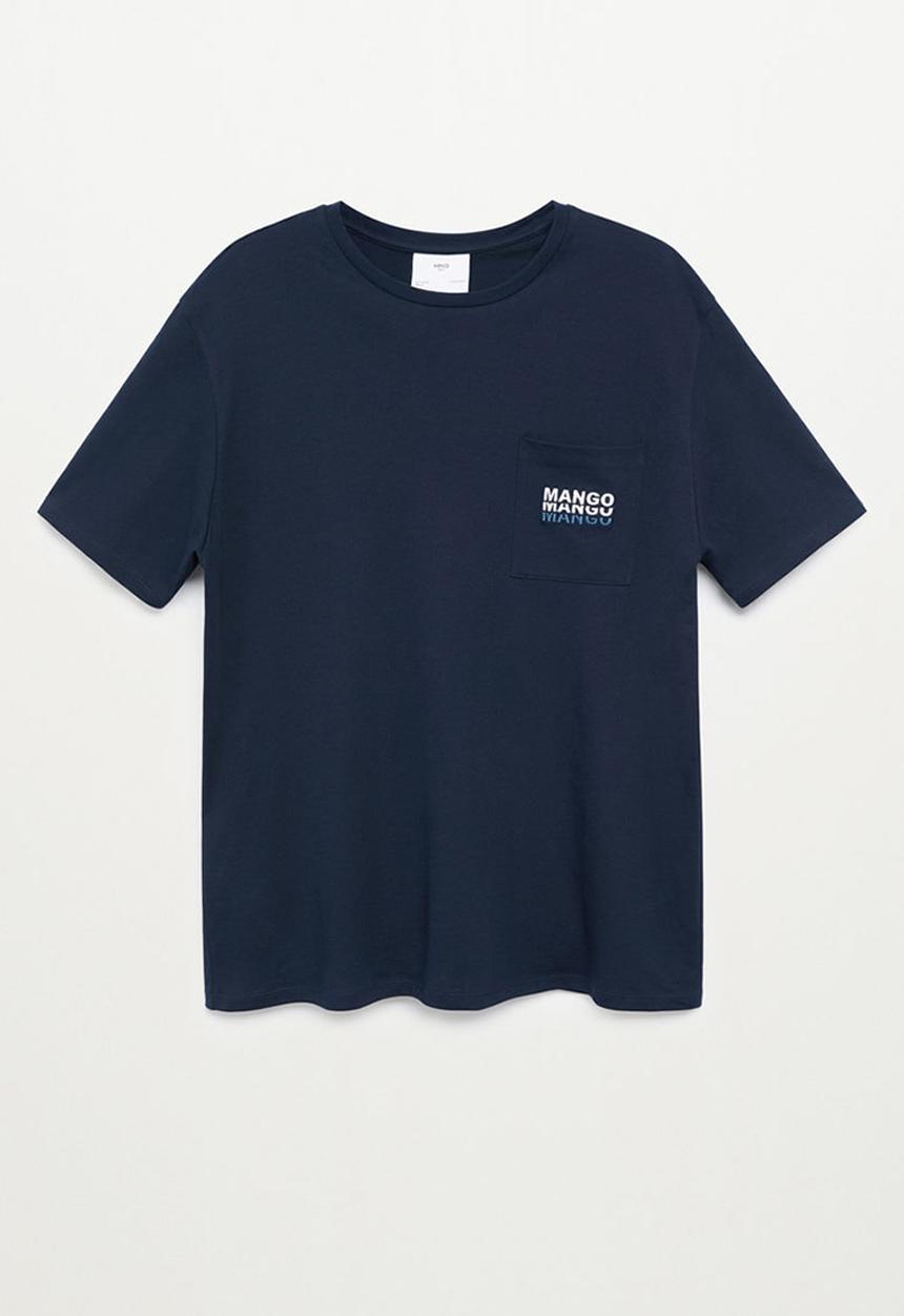 MANGO - T-shirt logopok-h- navy