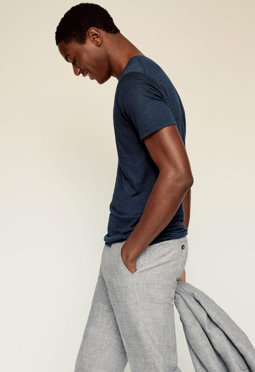 MANGO - T-shirt liman - navy