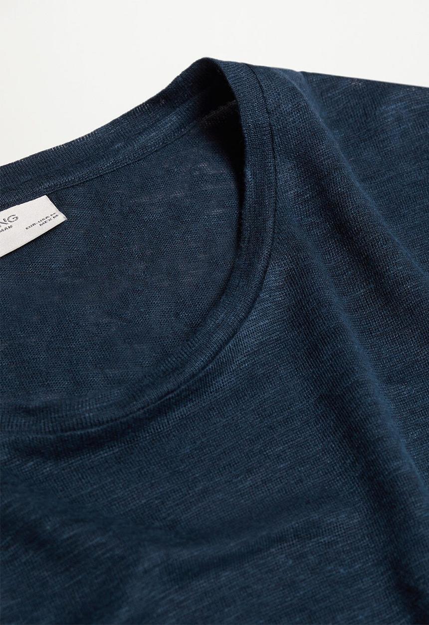 MANGO - T-shirt liman - navy