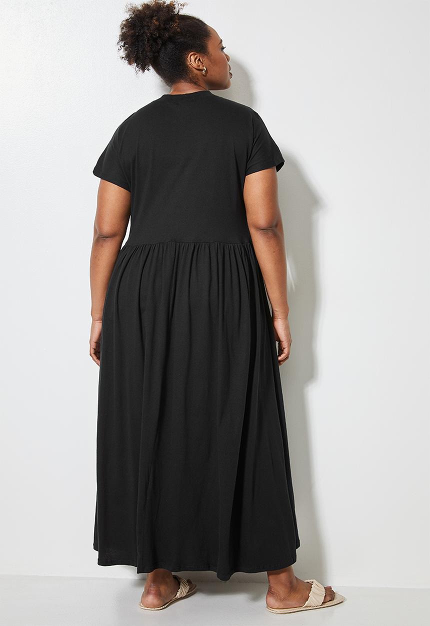 Superbalist - Funnel neck babydoll T-shirt dress - black