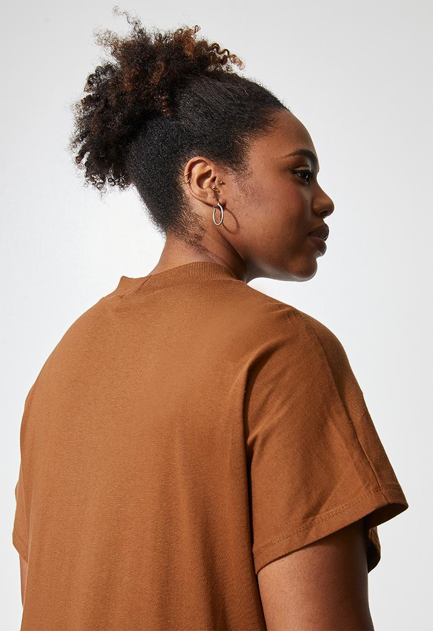 Superbalist - Funnel neck babydoll T-shirt dress - brown