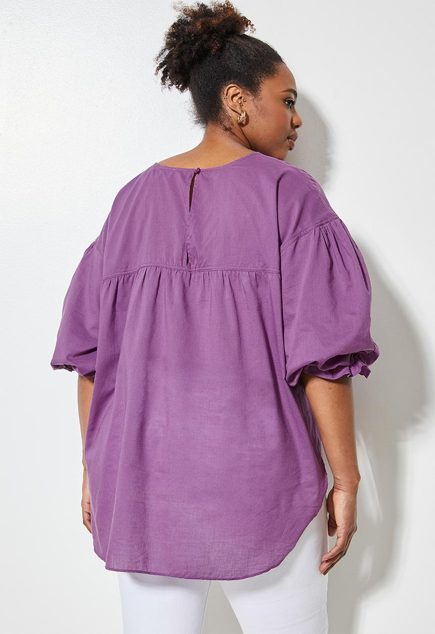 Superbalist - Hi-low cotton shell top - grape