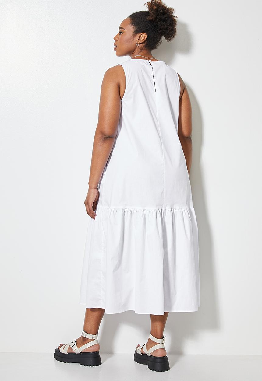 Superbalist - Sleeveless tiered dress - white