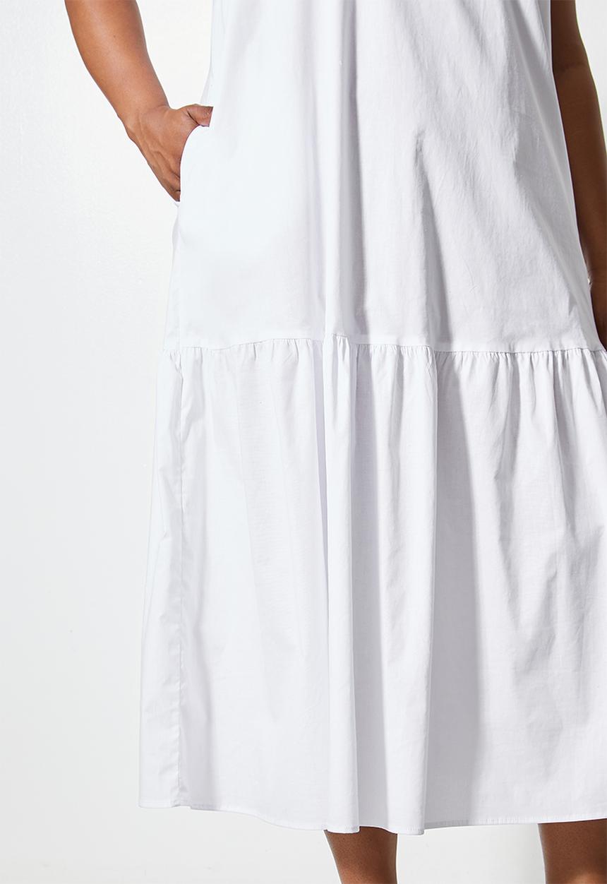 Superbalist - Sleeveless tiered dress - white