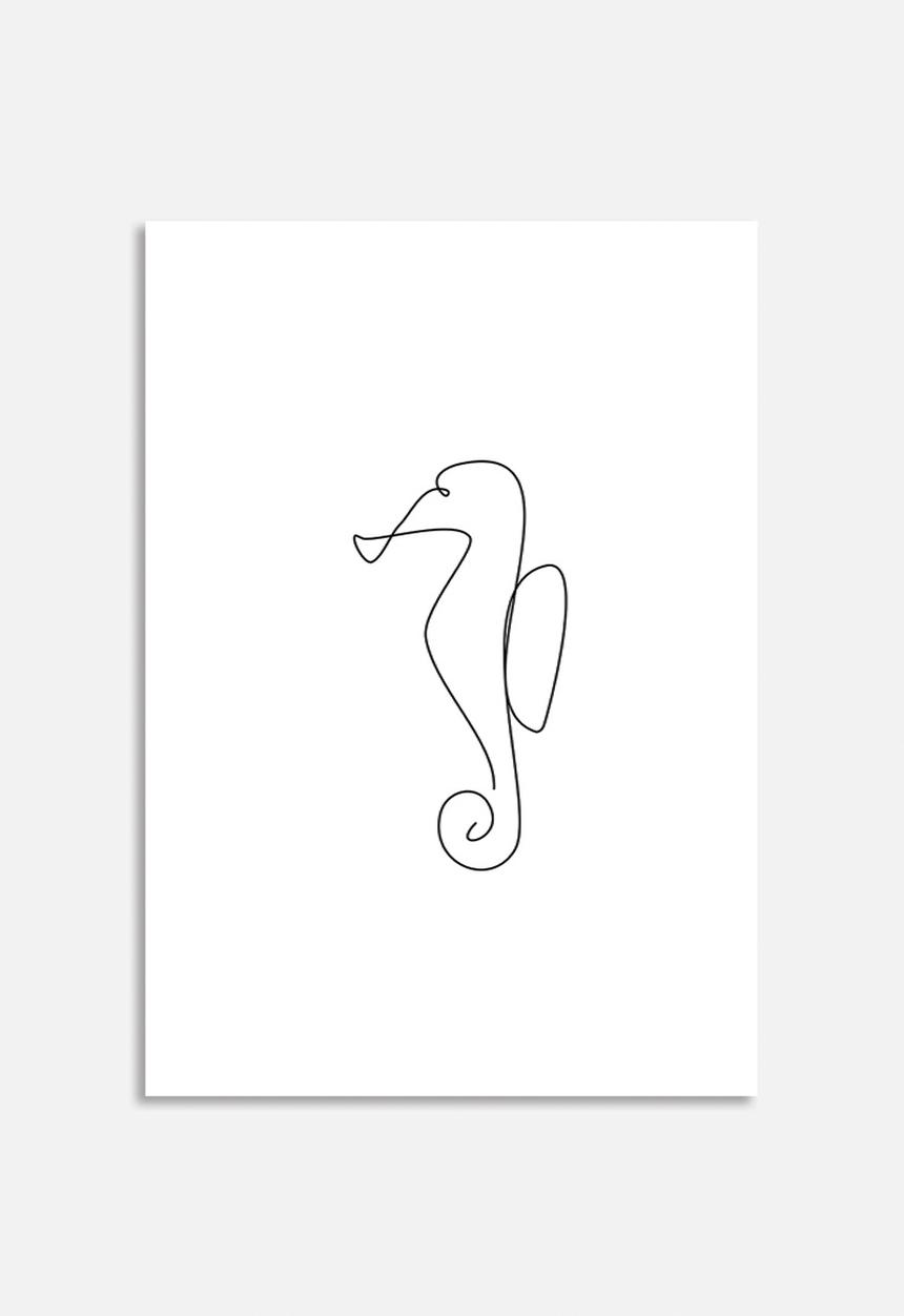Elsje Designs - Kiddies line art - seahorse