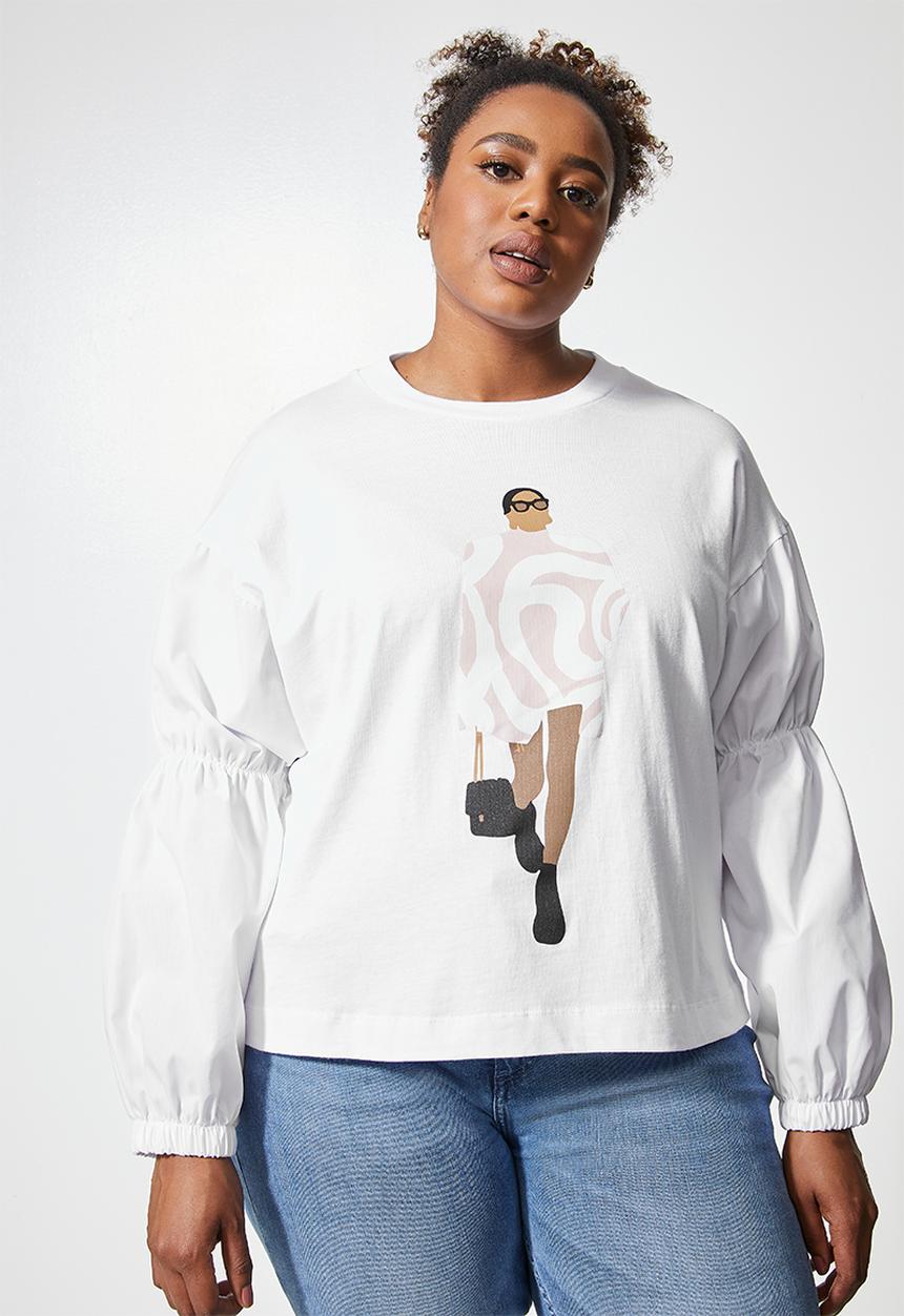 Superbalist - Graphic combo tee - white