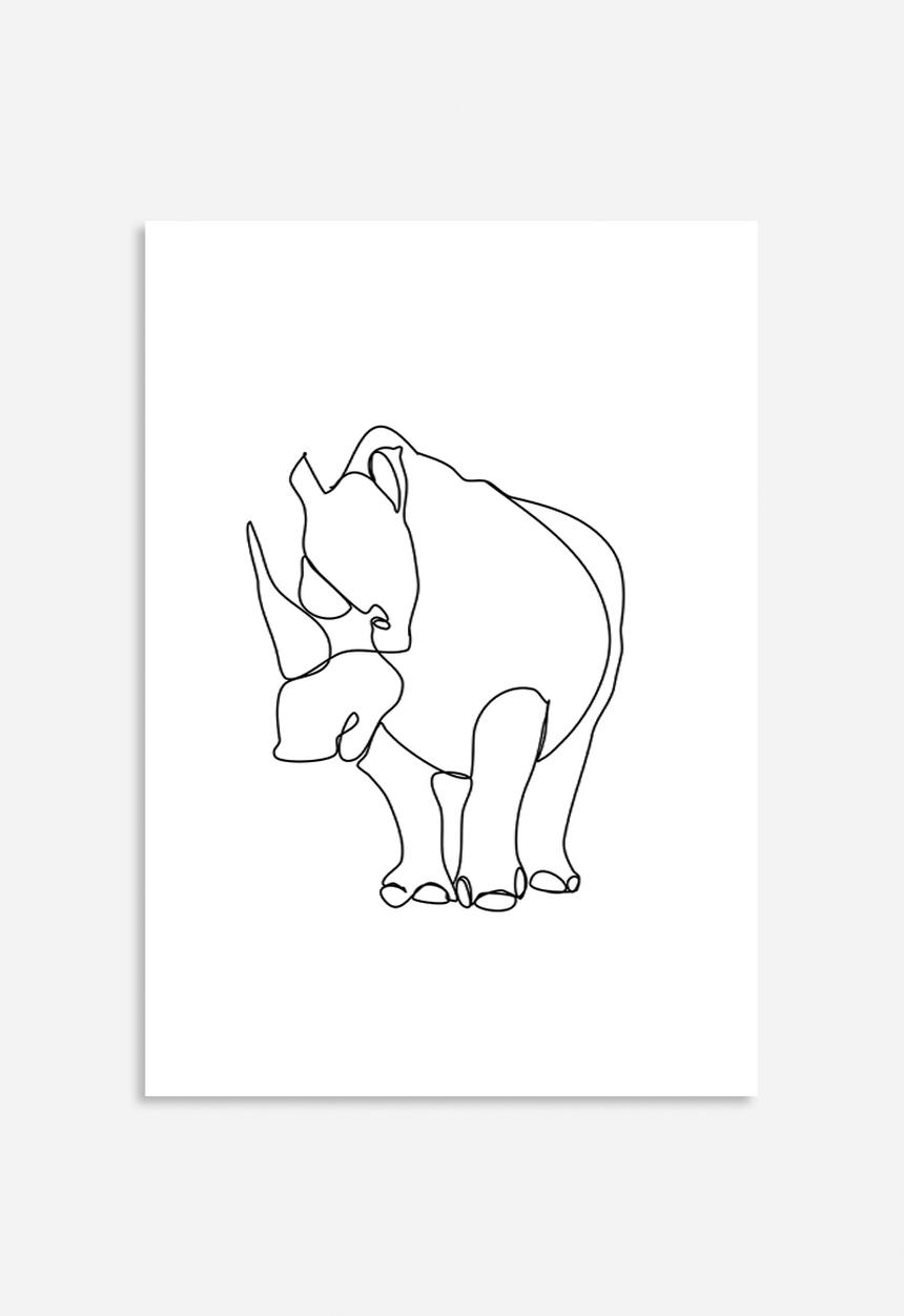 Elsje Designs - Kiddies line art - rhino
