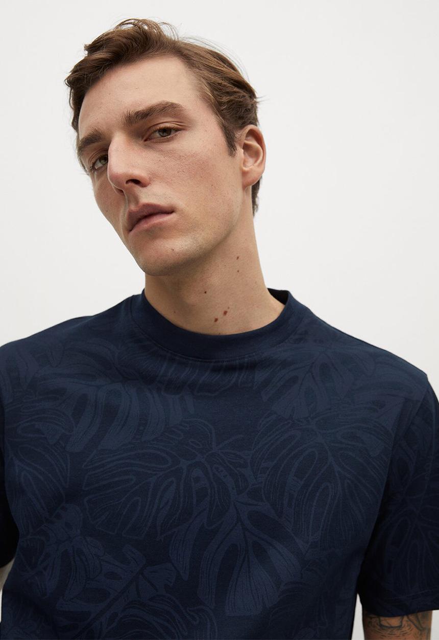 MANGO - T-shirt bejac-h - navy