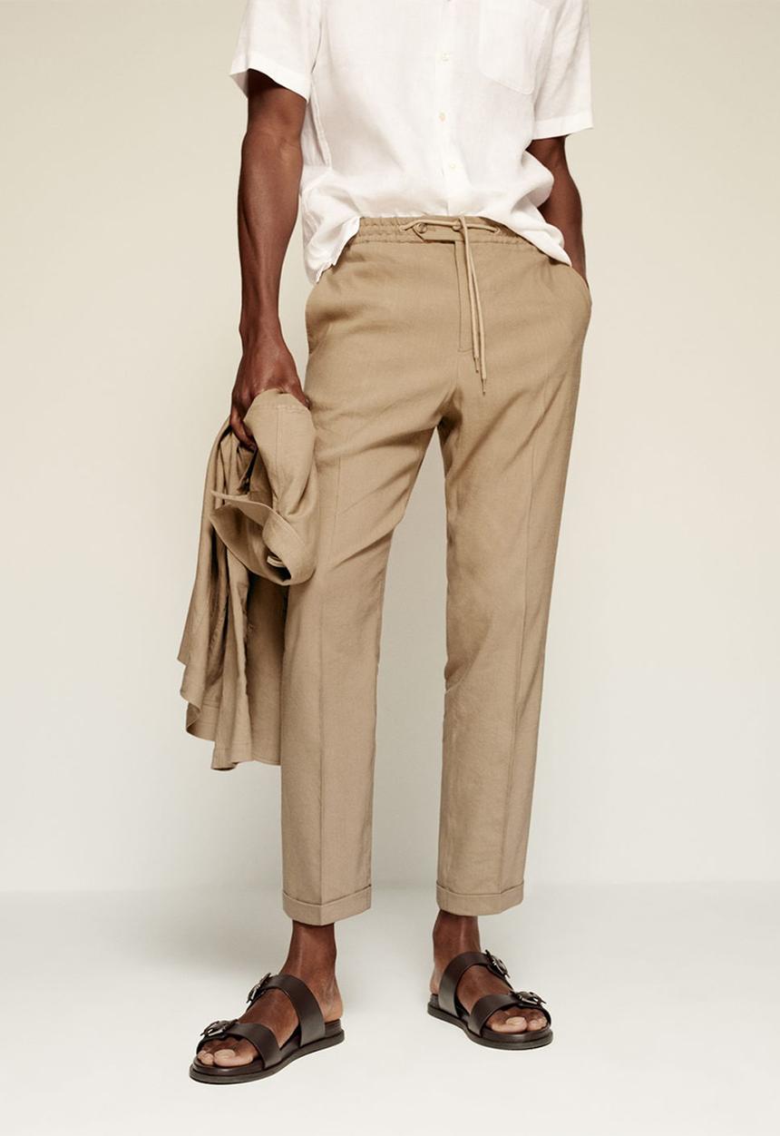 MANGO - Trousers darren - light beige
