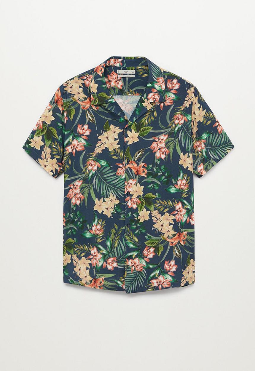 MANGO - Shirt tropic-h - navy