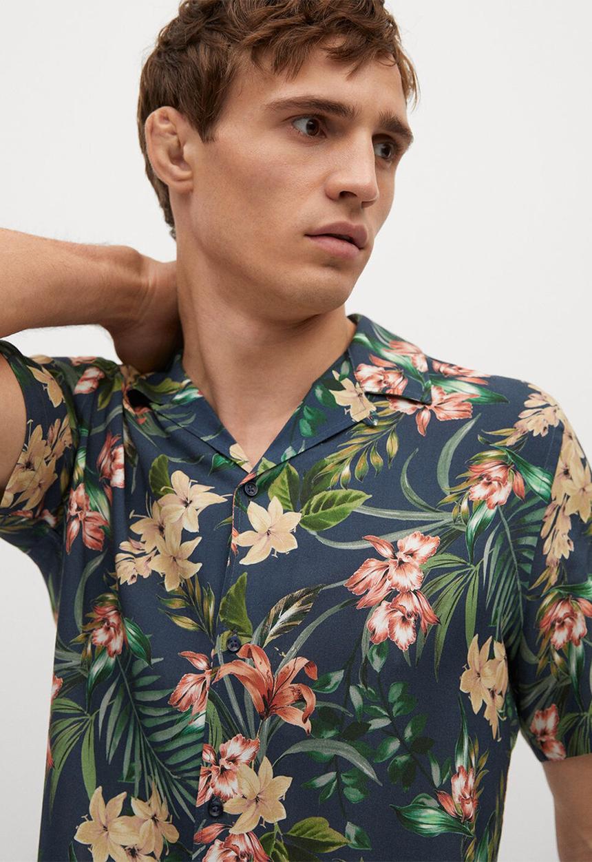 MANGO - Shirt tropic-h - navy