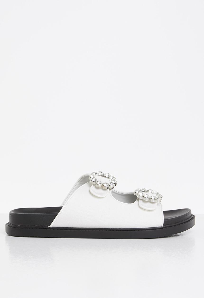 Footwork - Angi chunky broche slide - white