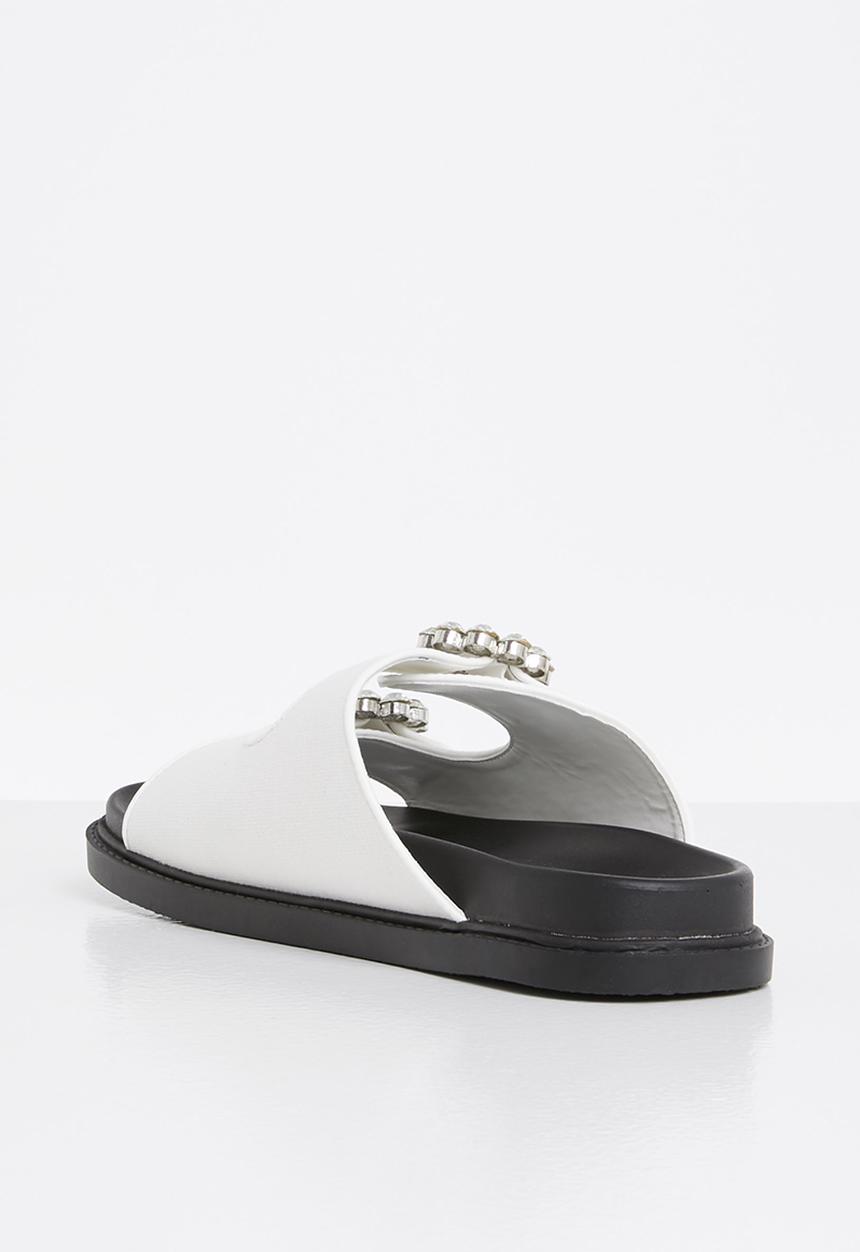 Footwork - Angi chunky broche slide - white