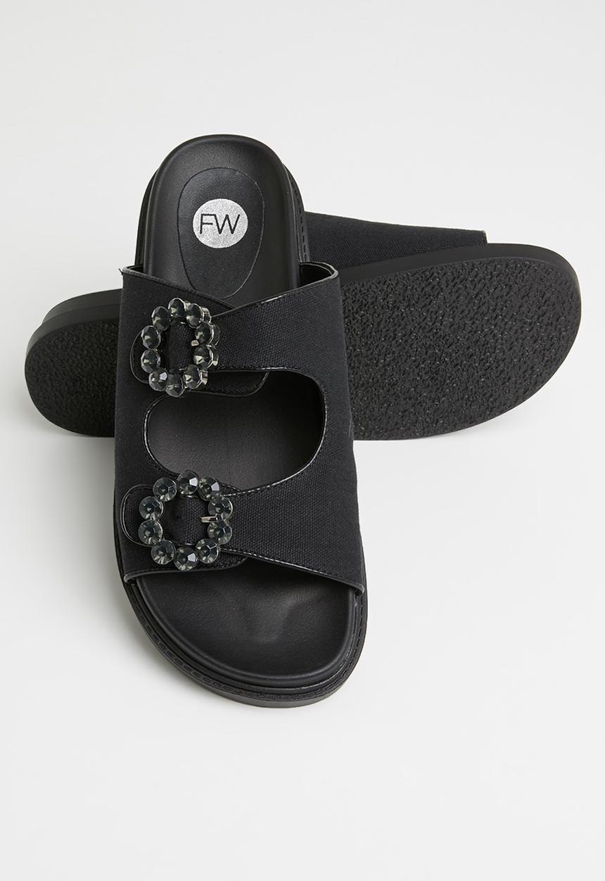 Footwork - Angi chunky broche slide - black