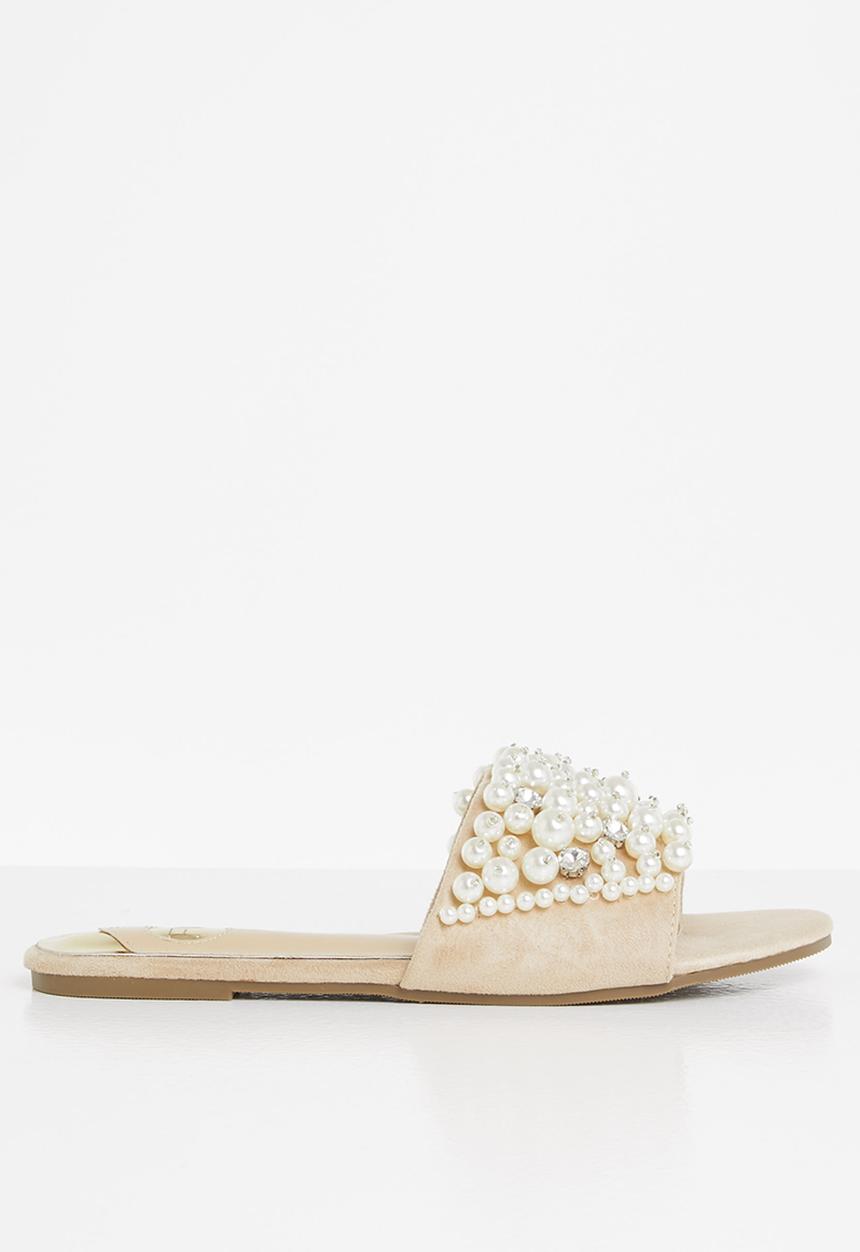 Footwork - Stanlli chunky pearl slide - beige
