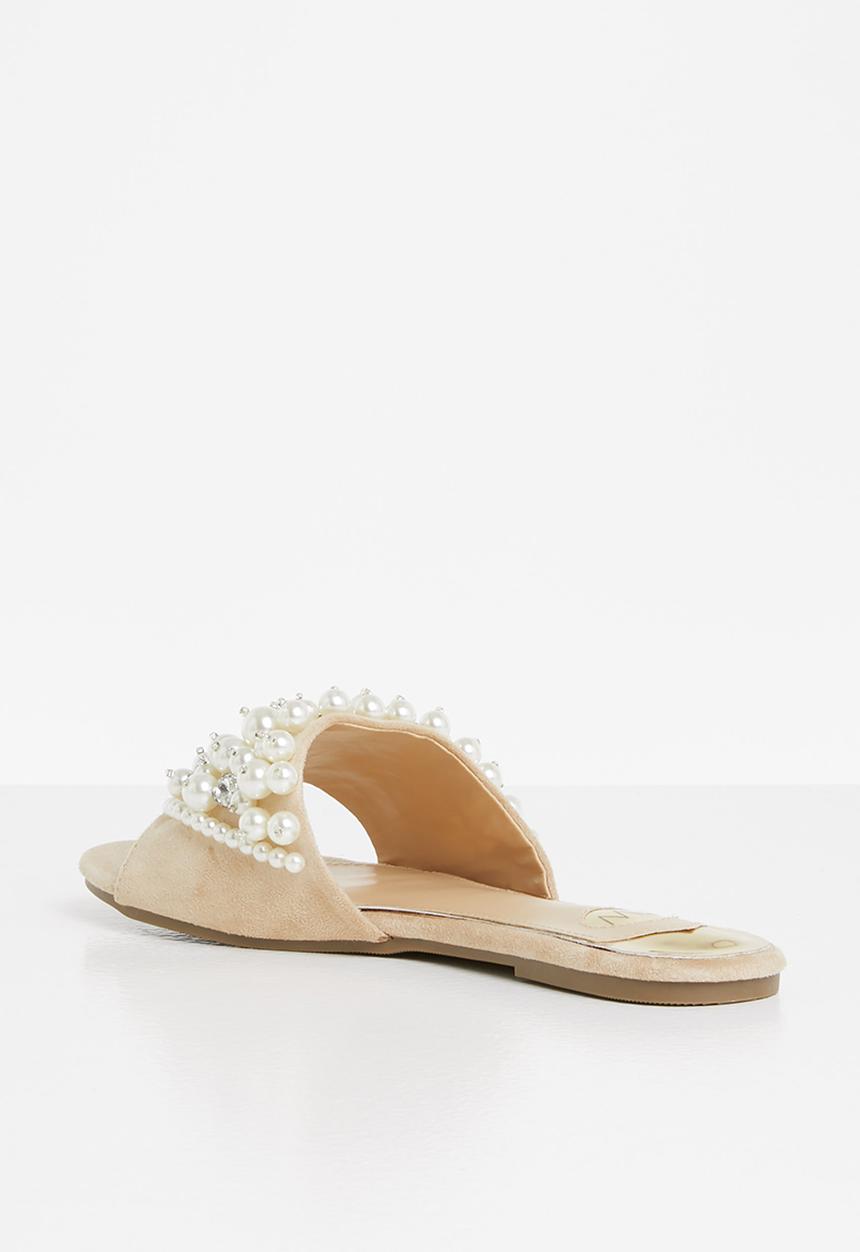 Footwork - Stanlli chunky pearl slide - beige