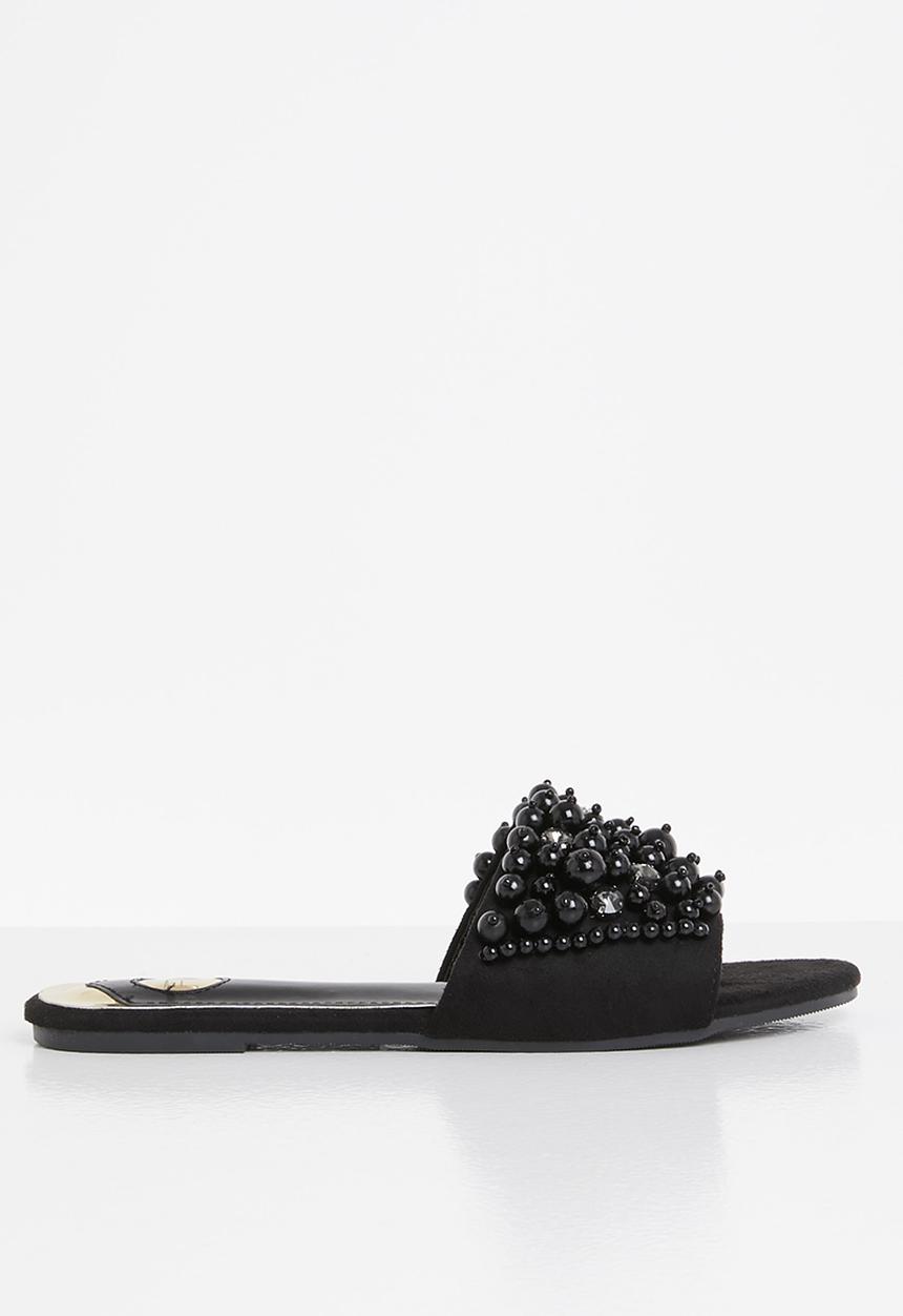 Footwork - Stanlli chunky pearl slide - black