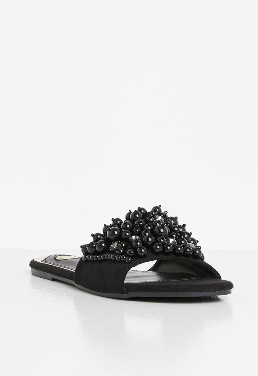 Footwork - Stanlli chunky pearl slide - black