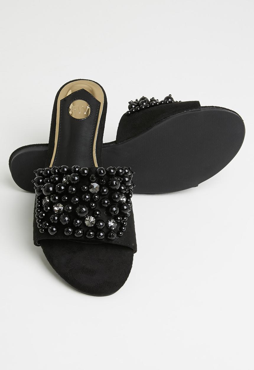 Footwork - Stanlli chunky pearl slide - black
