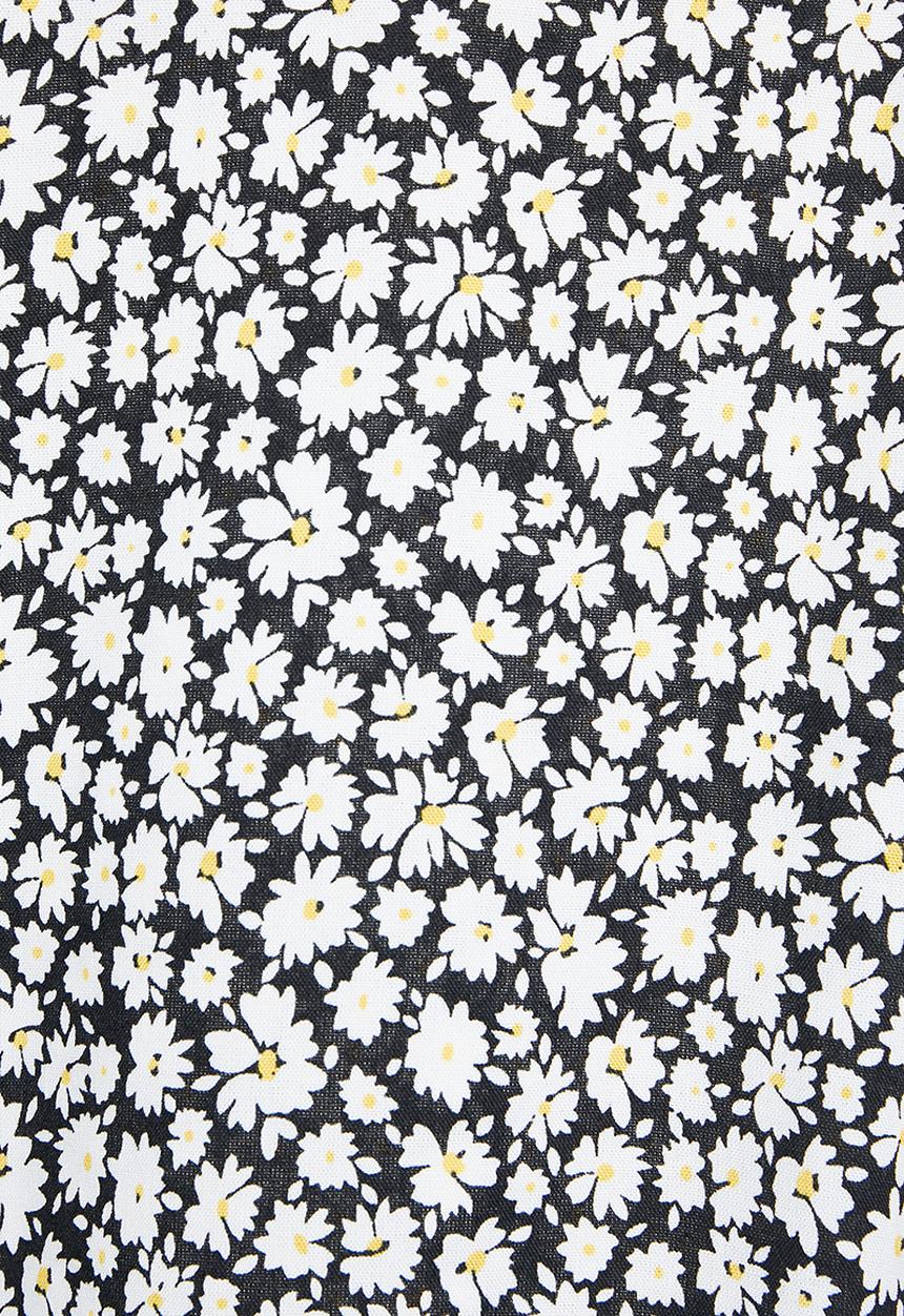 Blake - Printed a-line mini skirt - white & black