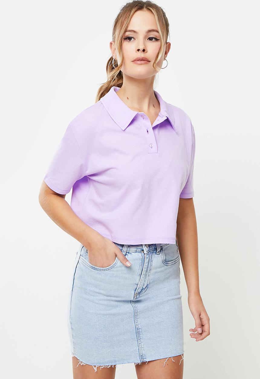 Blake - Boxy cropped golfer - lilac 