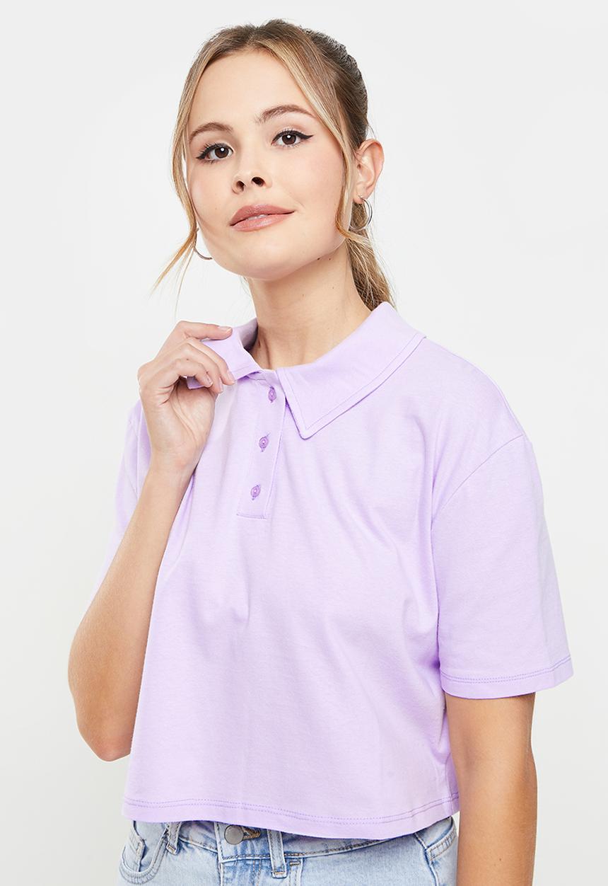 Blake - Boxy cropped golfer - lilac 