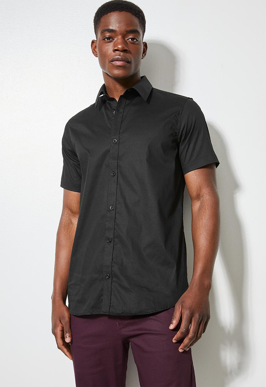 Superbalist - Slim fit short sleeve shirt - black