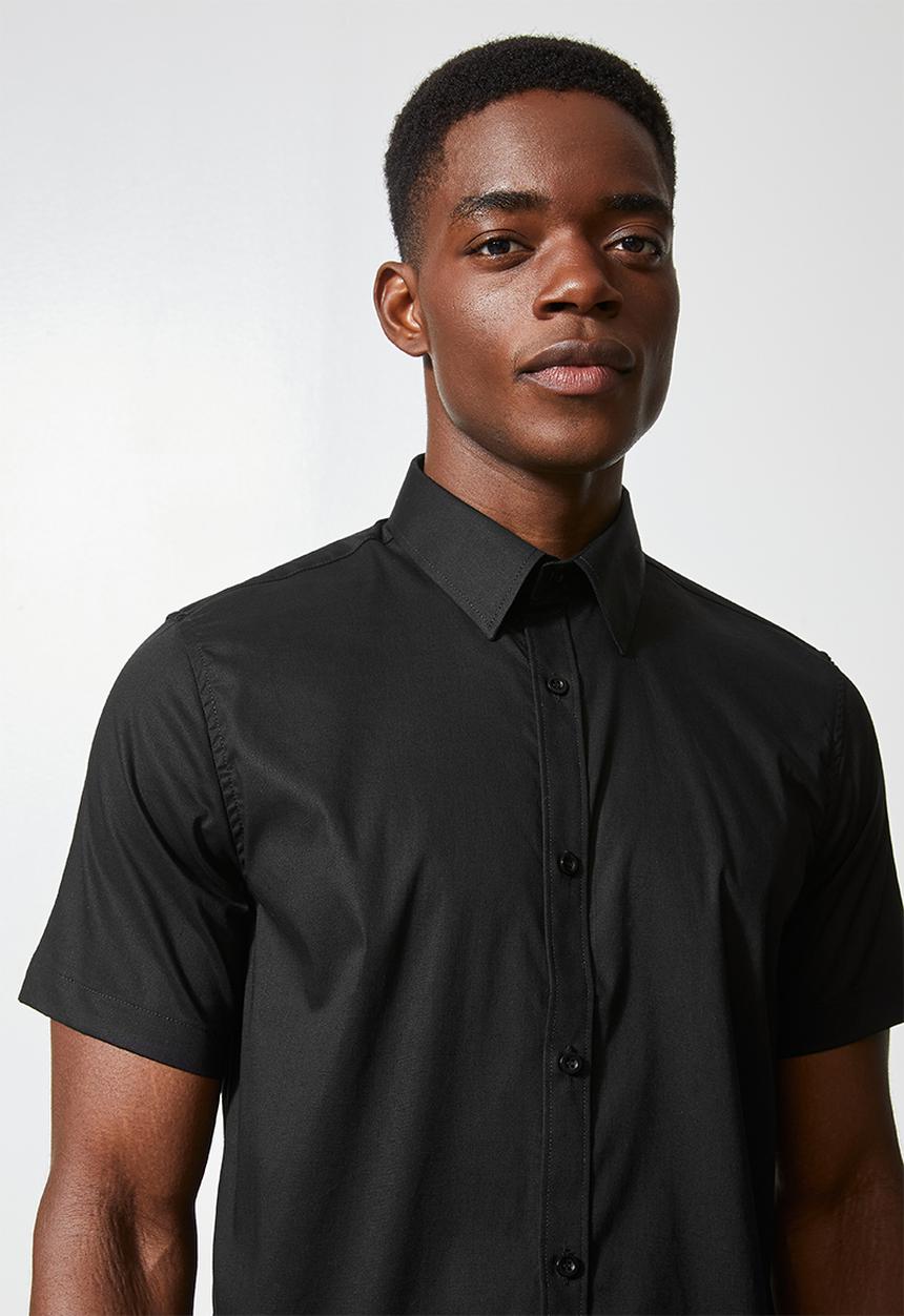 Superbalist - Slim fit short sleeve shirt - black