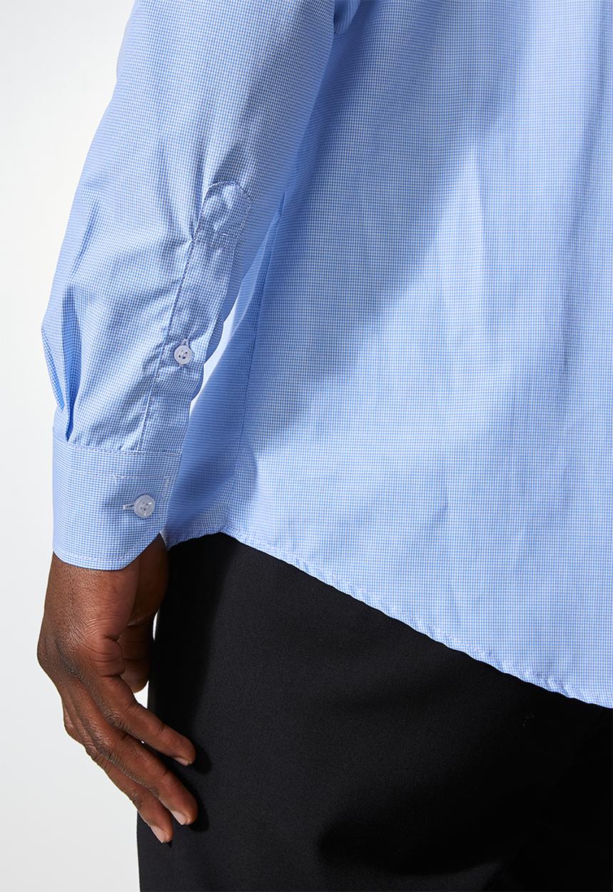 Superbalist - Jos slim check shirt - blue & white 