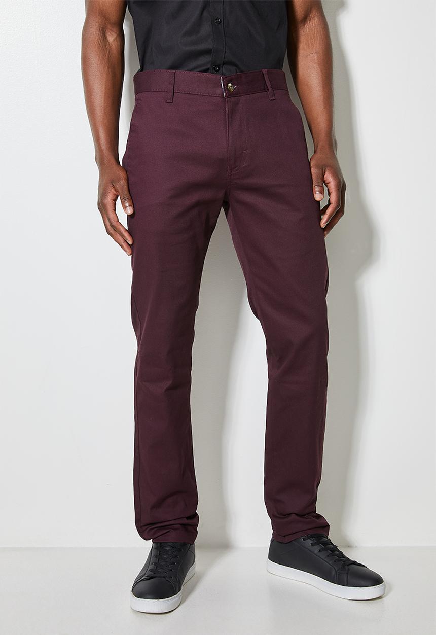 Superbalist - Caleb slim chino - burgundy 