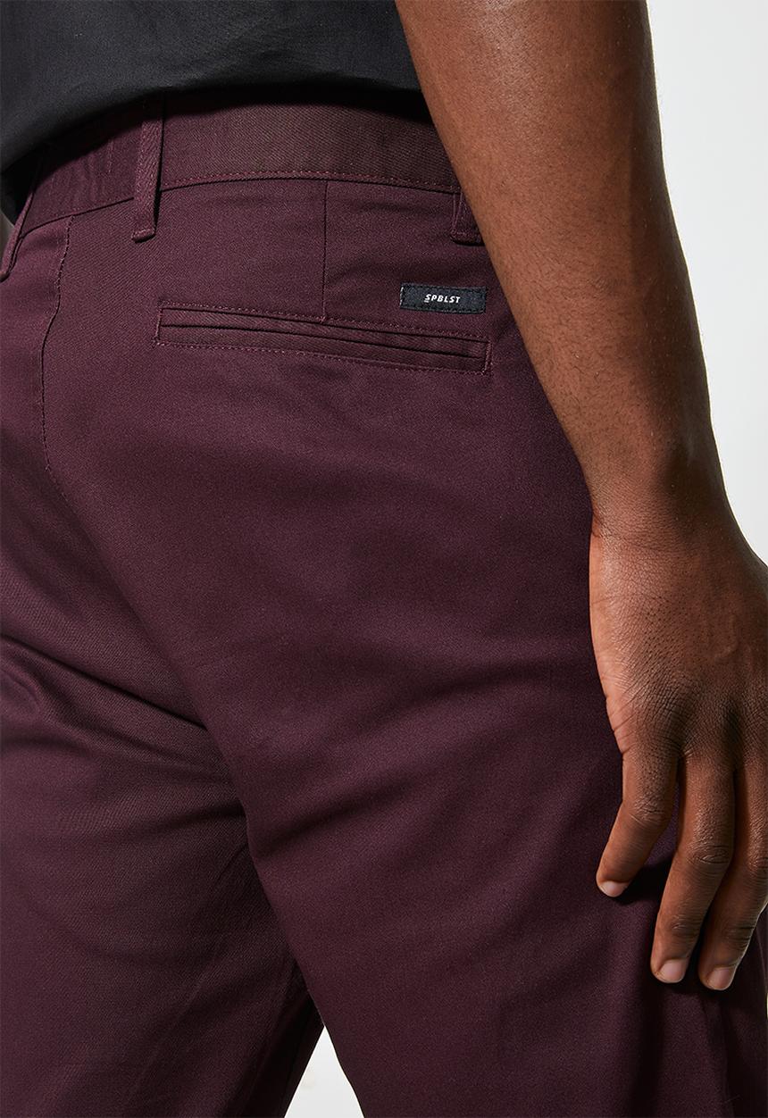 Superbalist - Caleb slim chino - burgundy 