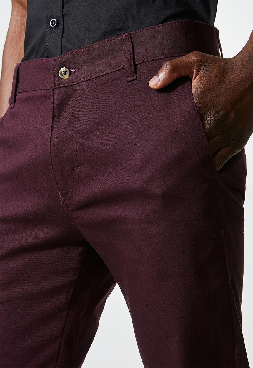 Superbalist - Caleb slim chino - burgundy 