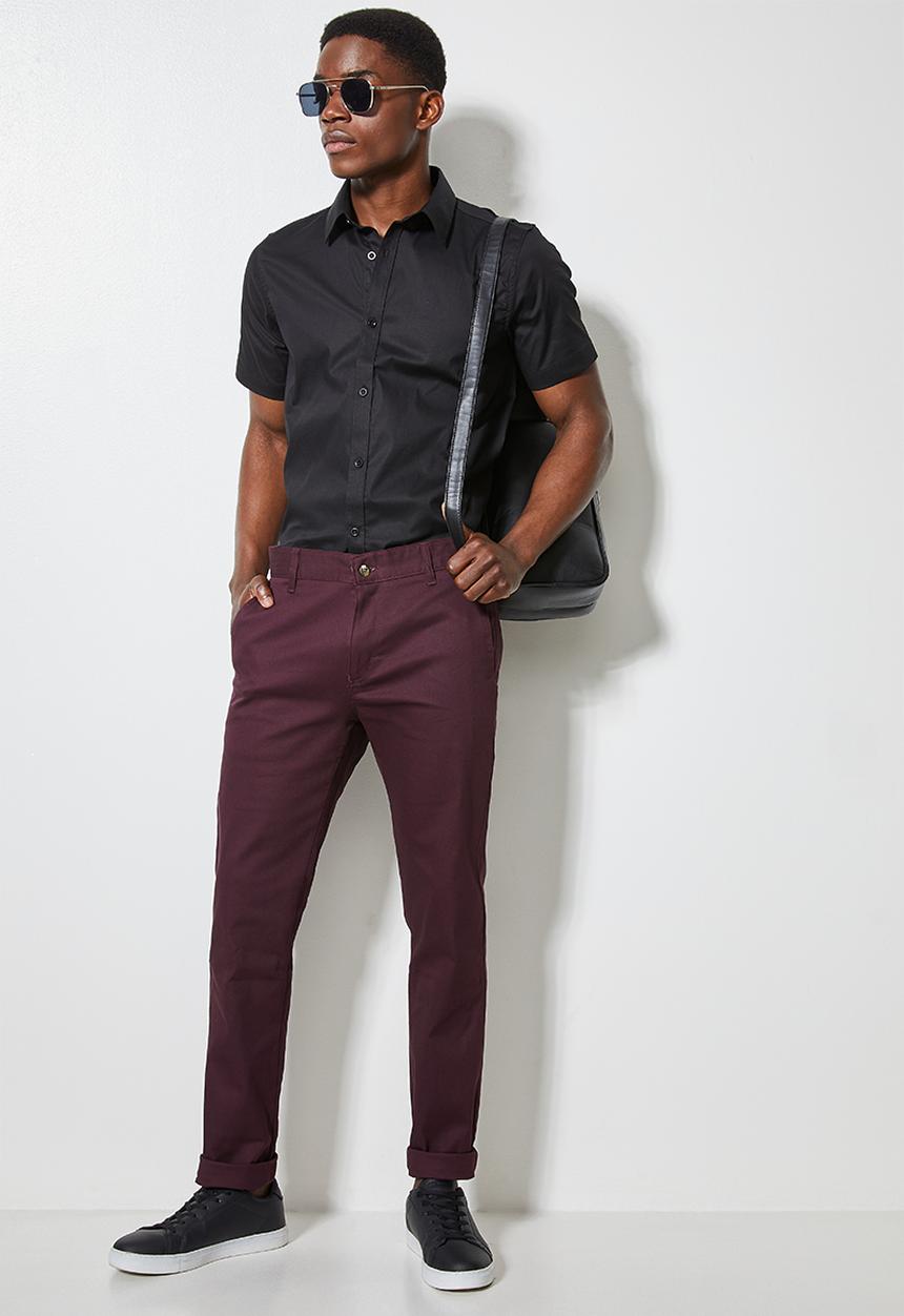 Superbalist - Caleb slim chino - burgundy 