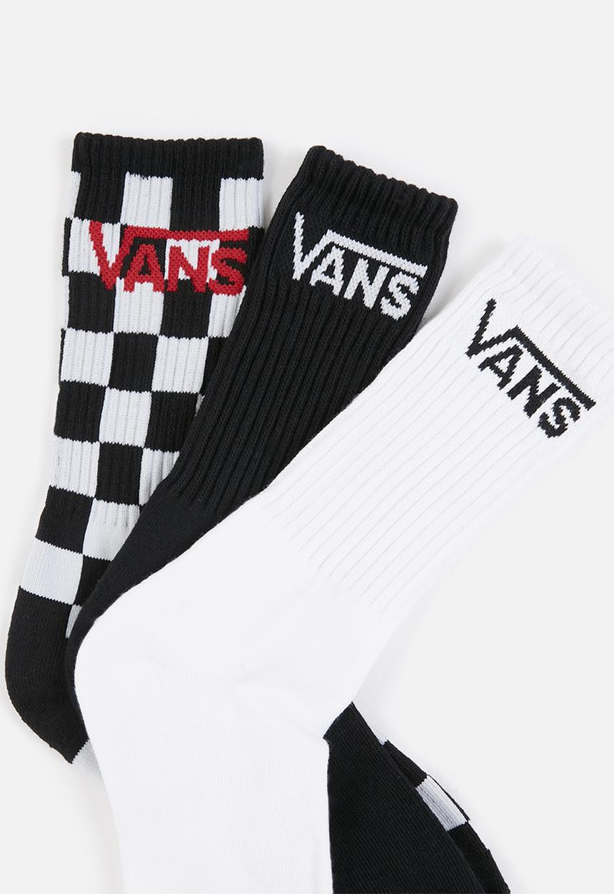 Vans - Classic crew boys 3-pack - black & white 