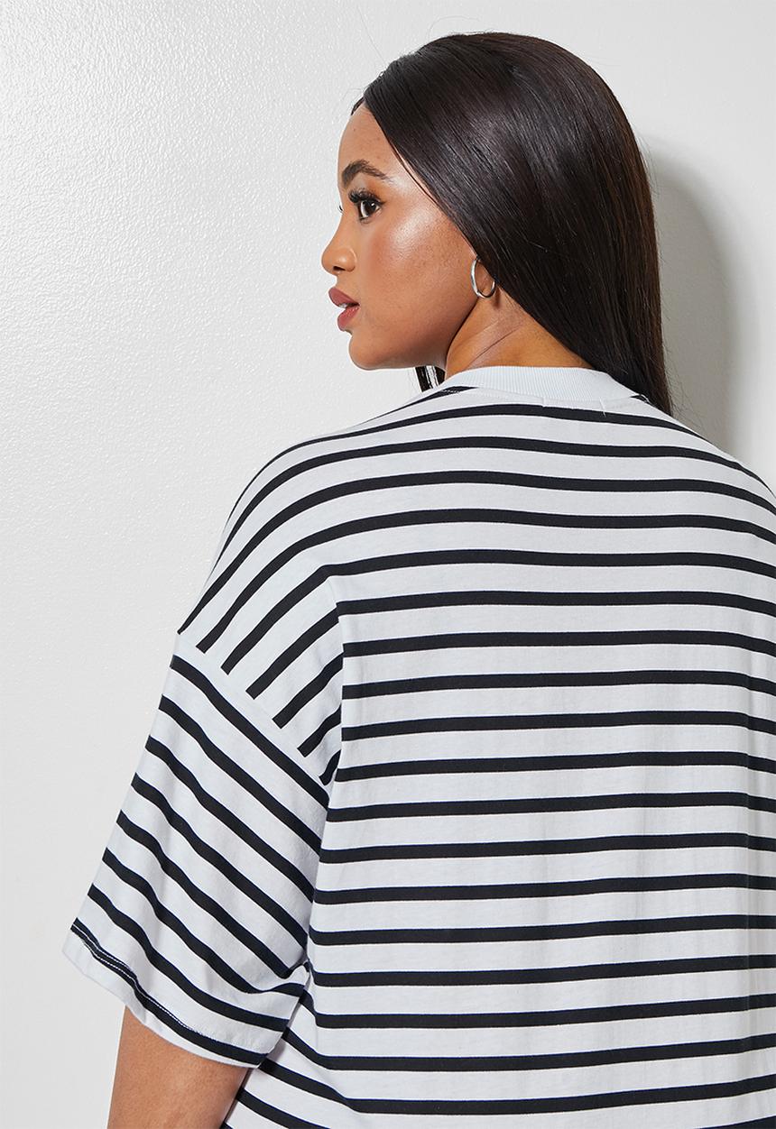Superbalist - Oversized mini T-shirt dress - white & black