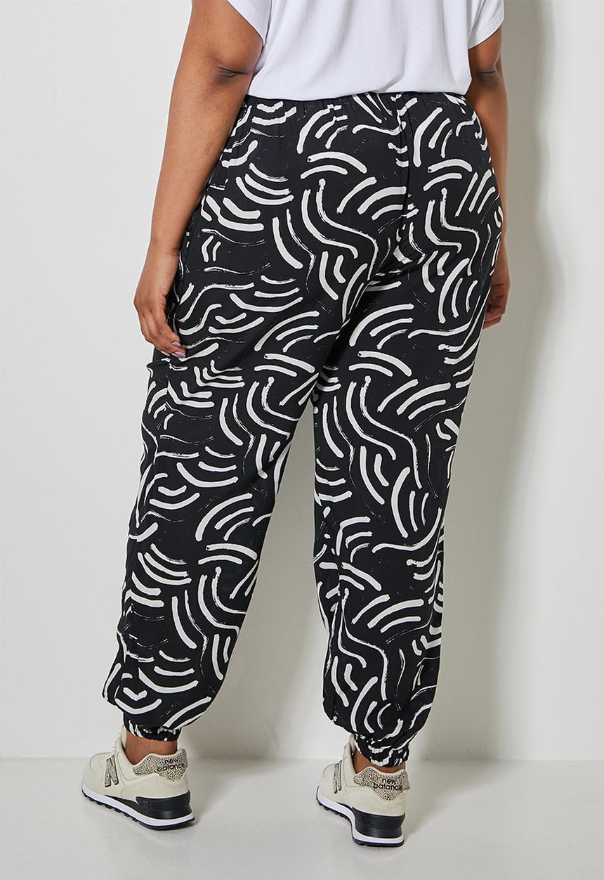 Superbalist - Easy pull on pants - black & white