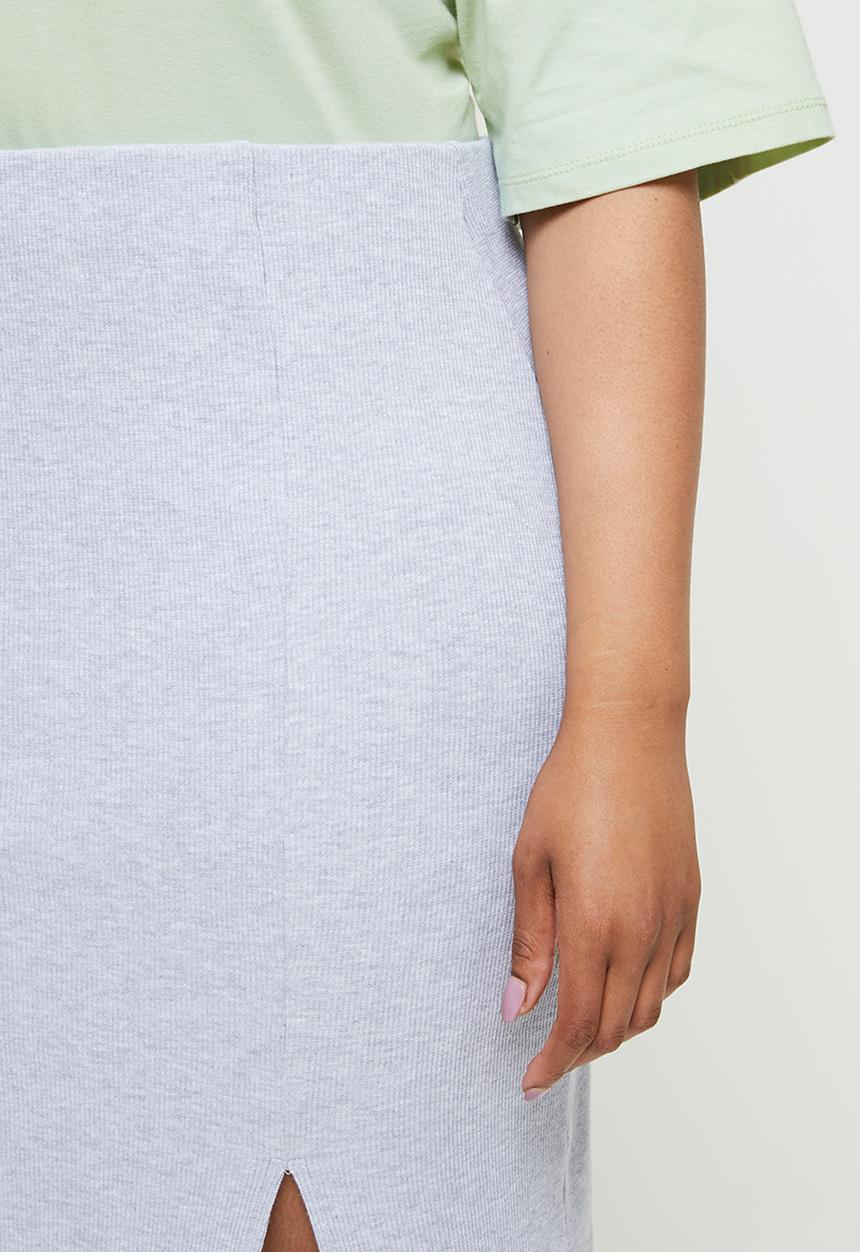 Blake - Rib midi skirt - grey 