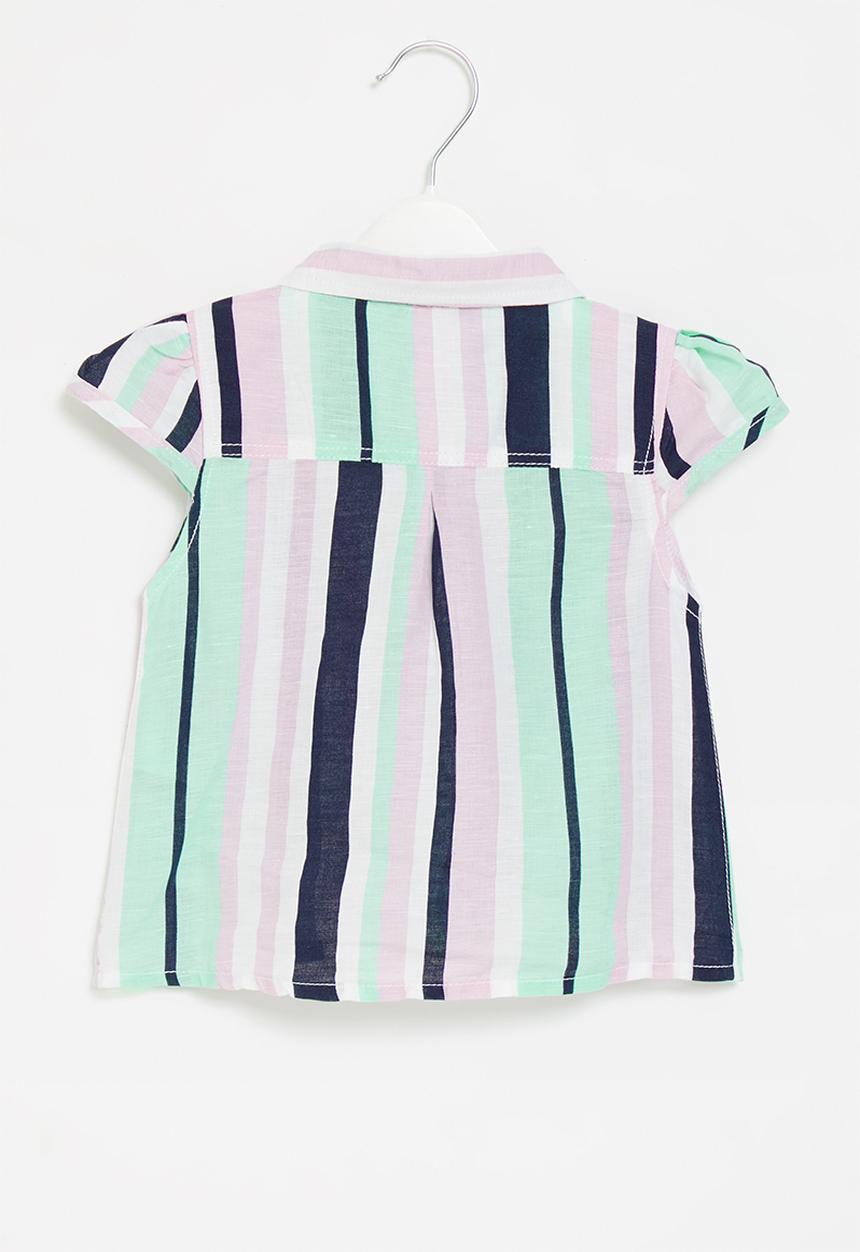 GUESS - Knot linen blend stripe shirt - multi