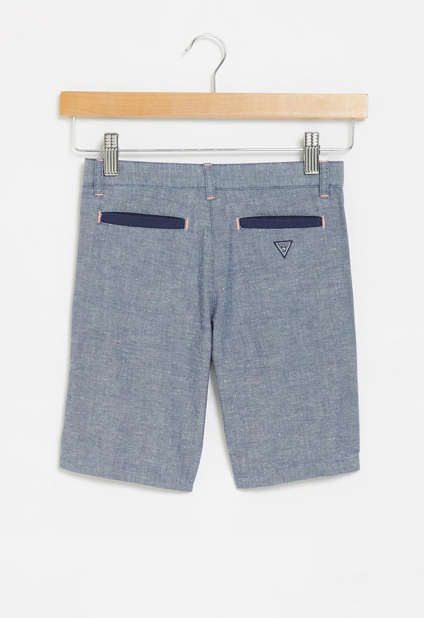 GUESS - Multicolor oxford shorts - blue