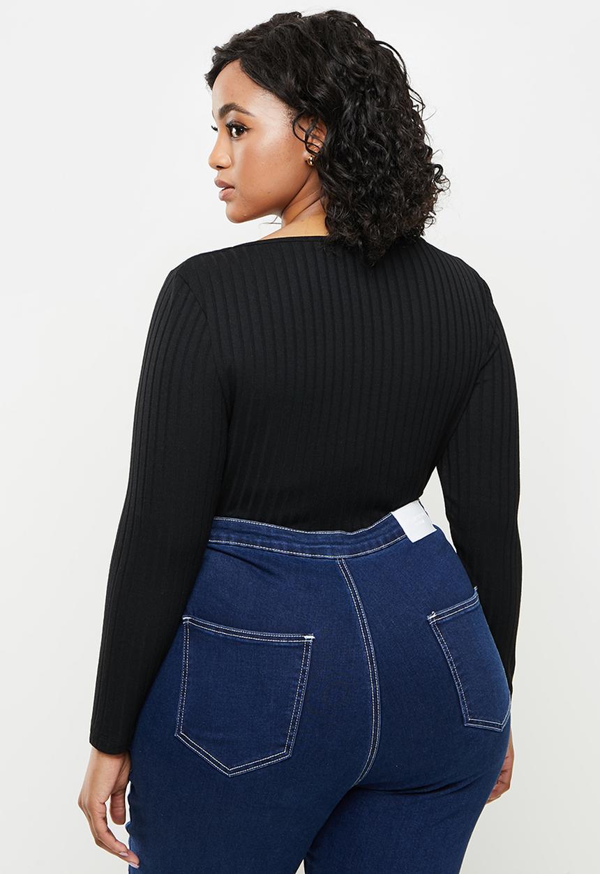 Blake - Square neck bodysuit - black