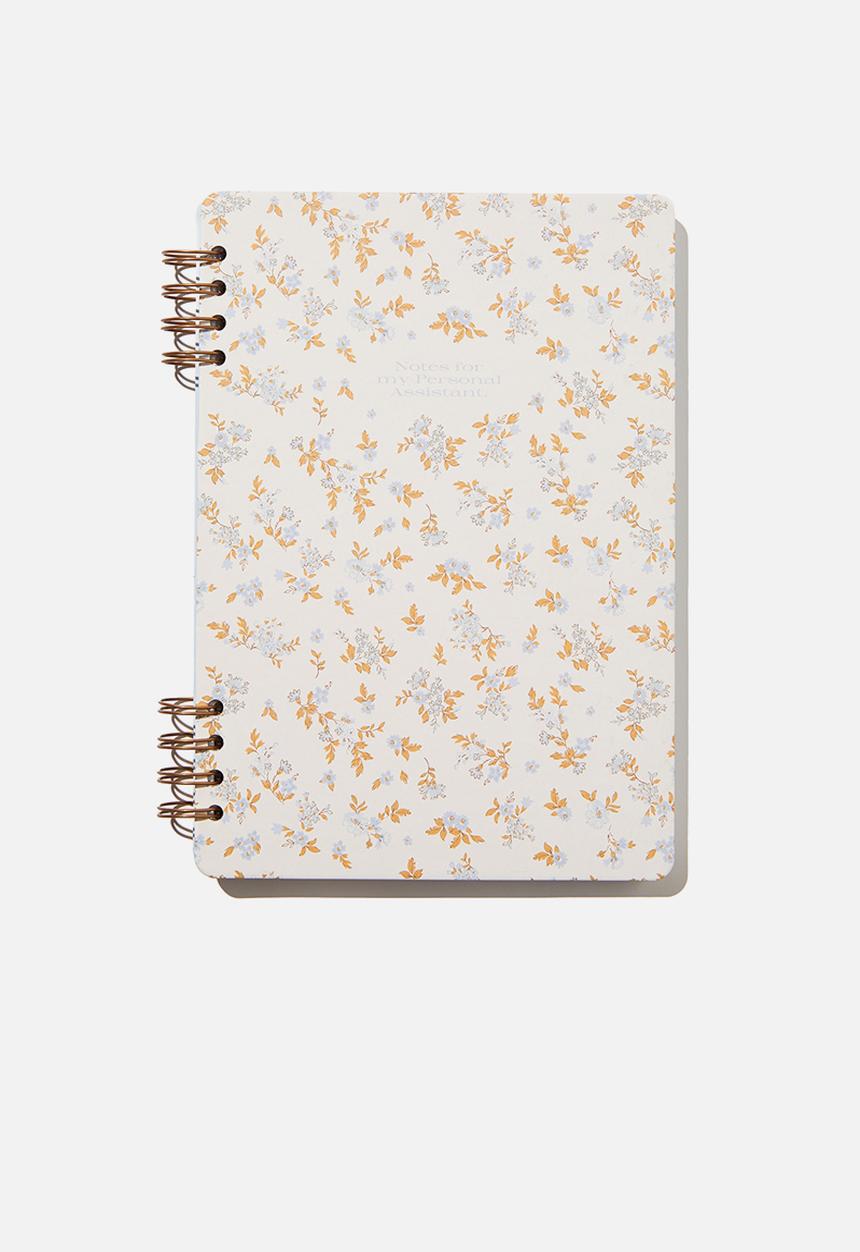 Typo - Billie b5 notebook - cottage floral blue