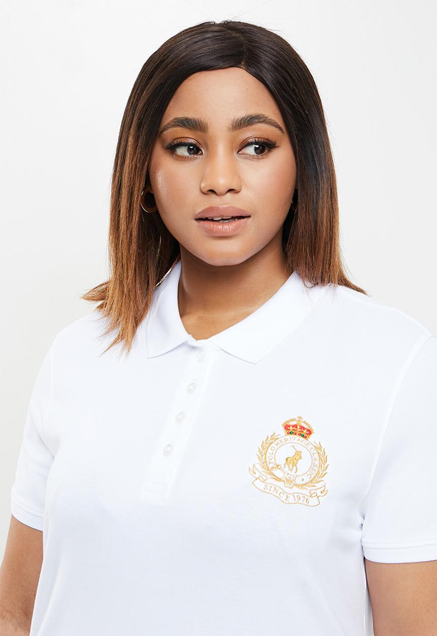 POLO - Plus brooklyn  short sleeve equestrian golfer - white