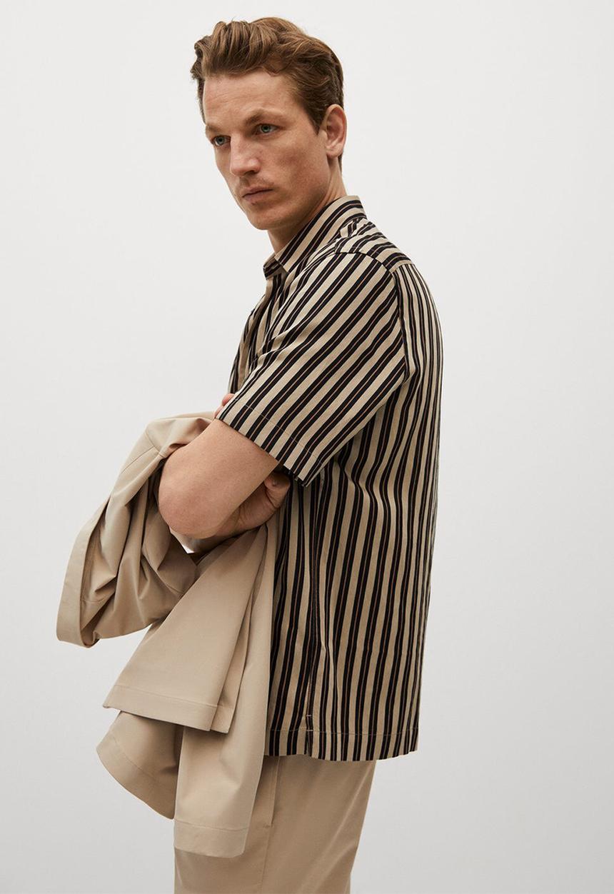 MANGO - Shirt fina  - light beige